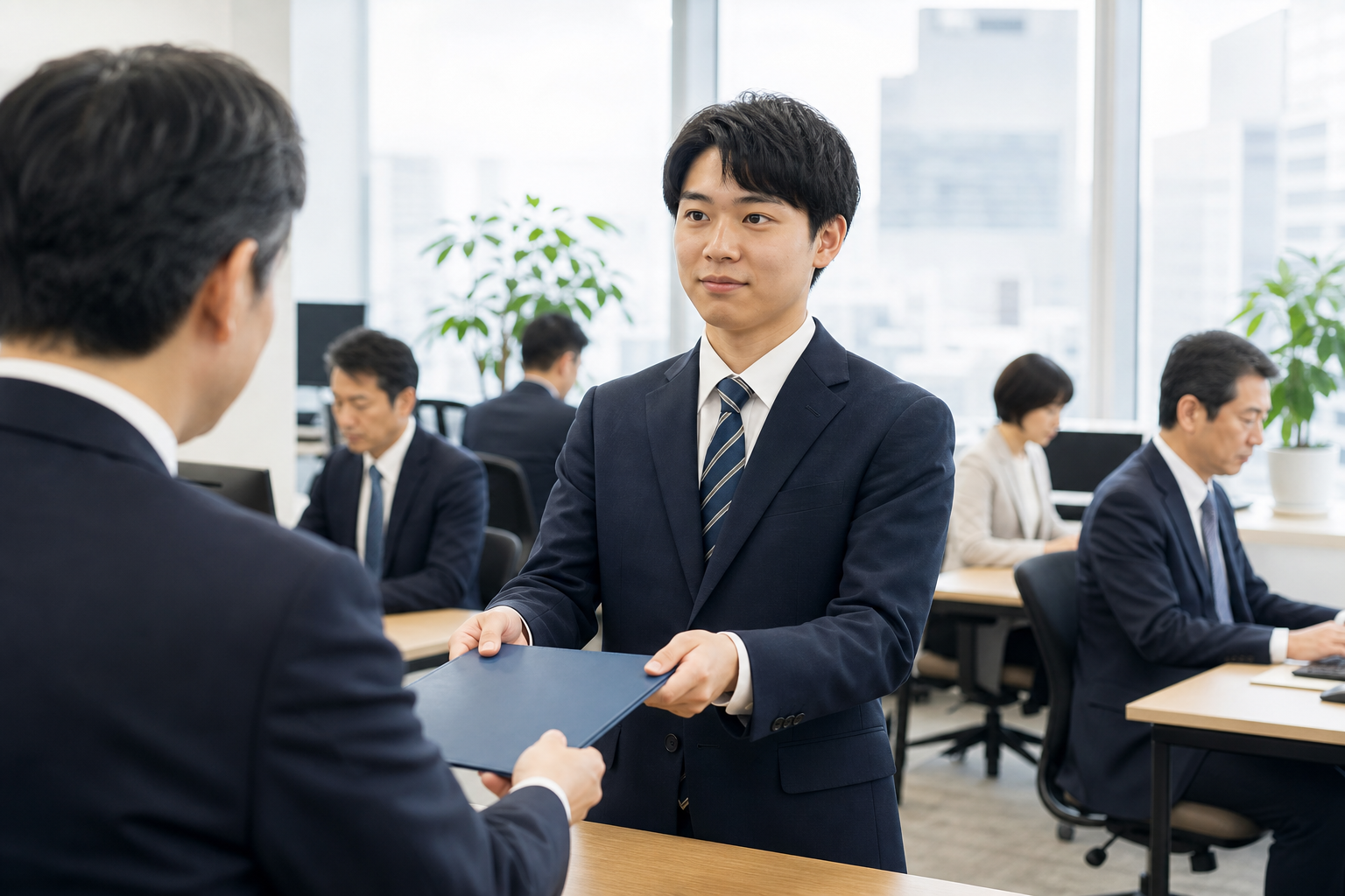 初任給アップの裏で変わる日本企業の賃金構造を表現したAI生成画像
