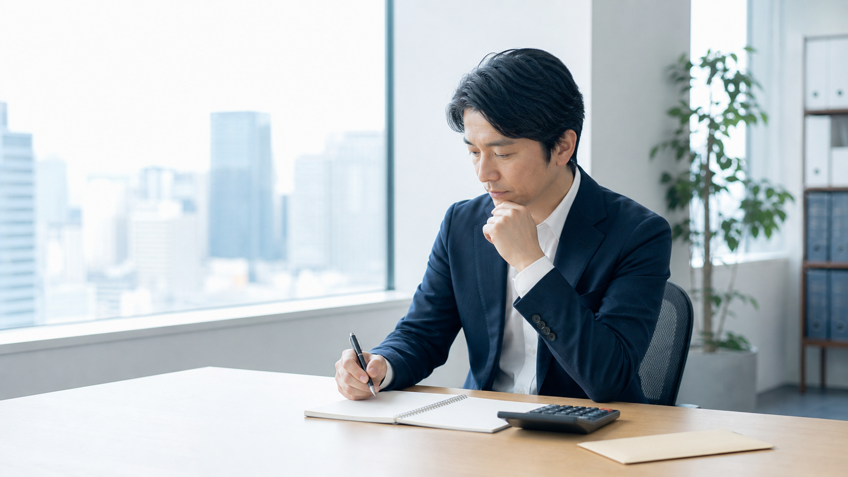 退職金制度の変化と自分で老後資金を準備する時代を表現したAI生成画像